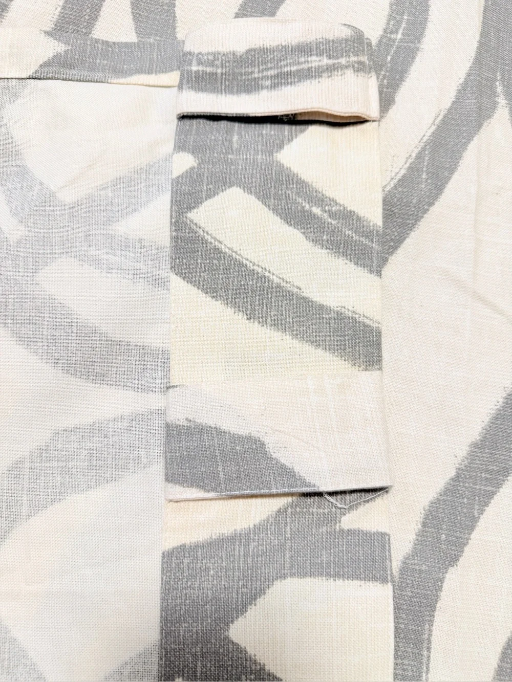 West Elm Scribble Lattice Curtain Panel 48x84 Gray Ivory Cotton